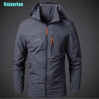 [Univerlan] Men Waterproof Jacket Hooded Casual Men Outdoor Jacket Windbreaker Windproof Spring Autumn Jacket