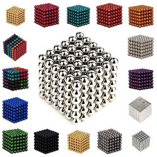 [COD] 3mm / 5mm 216pcs colorful magnetic magic ball beads puzzle intelligence toys + Iron box