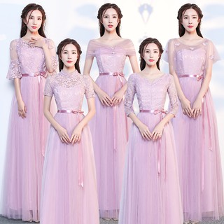 READY STOCK Elegant Pink Wedding Dinner Evening Dress Gown Bridesmaid Dresses RJCe