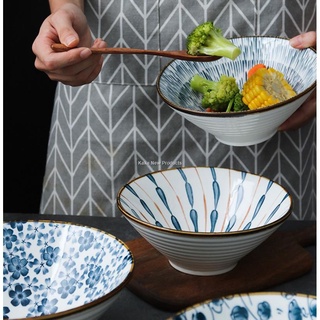 2021 newCOD Ceramic 7 8 9 inches Japanese-style Ramen Bowl With Hat And Horn Soup Bowl Retro Noodle