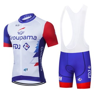 2021 FDJ Cycling Team Jersey 20D Bike Shorts Set Ropa Ciclismo MenS MTB Summer France Pro Bicycling Maillot Bottom Clothing