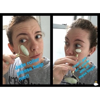 Guasha Facial Beauty Massage Tool Jade Roller Face Massager 100% Jade material (9)