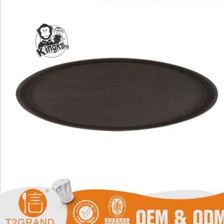 Oval rubberized serving tray Non-Slip serving plate tray