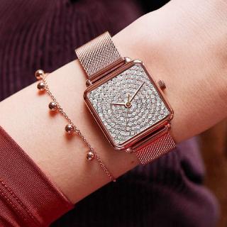 Fashion Women Luxury Diamond Starry Sky Watch Stainless Steel Magnet Buckle Analog Quartz Watches