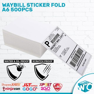 Waybill sticker A6 100*150 Fold 500pcs-Officom Label paper Sticker Barcode Thermal Sticker