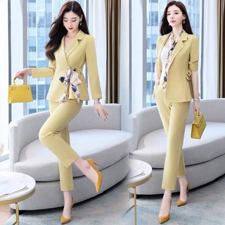 Off-the-Shelf Single/Set Fashion two-piece set for women2021New Early Autumn Wear Slim Fit Slimming Temperament Goddess Style Suit for Women Autumn