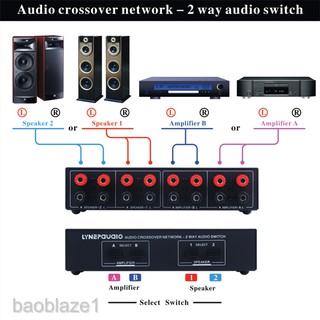 [BAOBLAZE1] 2 in 2 out 2 Way Passive Speaker Selector Switcher Splitter Switch Box (9)