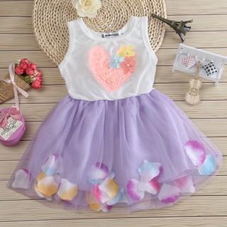 Baby Kids Girls Floral Princess Party Tulle Dress