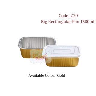 1500ml Premium aluminum foil pan rectangle (20pcs with lid)