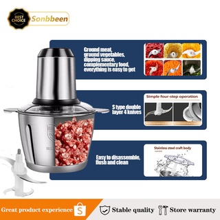 Sonbbeen Meat Grinder Multifunction Small Household Electric Mincer Stainless Steel Food Processor