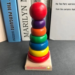 Small Stacking ring Rainbow Circle Rainbow Tower High-rise Stacked Toy Children's Cognitive Toys