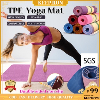 6mm TPE Yoga Mat Anti-Slip Dual Layer Dual Color Yoga Mat Fitness Mat exercise mat Fitness Pilates