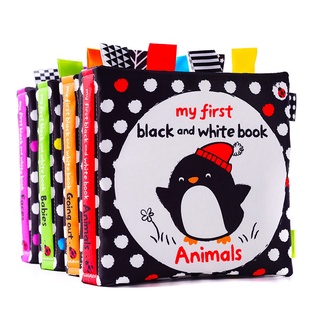 Montessori Baby Cloth Book Black White Book For Baby Early Development Baby Books Educational