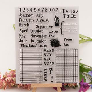 Month DIY Silicone Clear Stamp Cling Seal Scrapbook Embossing Album Decor Crafts