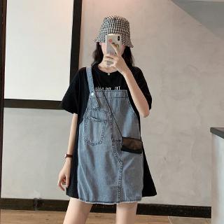 Women's One Piece Oversized Stitching Fake Overall Jumper T-Shirt