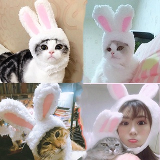 TRANQUILLT Funny Pet Dog Cat Cap Costume Warm Rabbit Hat New Year Party Christmas Cosplay Accessories Photo Props Headwear-in Cat Clothing from Home &amp; Garden (4)