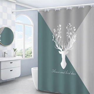 Nordic Style Deer Waterproof Shower Curtain Tropical Leaves Flamingo Bathroom Curtains Washable Cortinas De Ducha 200*200cm