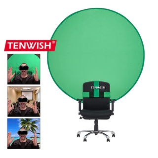 TENWISH Green Screen Backdrops for Chair 150cm / 60inch Background Portable Foldable background for Live YouTube Video Studio Photo Round