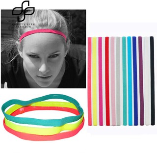 Women's Men's Candy Color Sports Running Anti-Slip Elastic Headband Hair Band