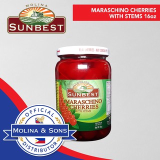 Sunbest Maraschino Cherries With Stem 16oz