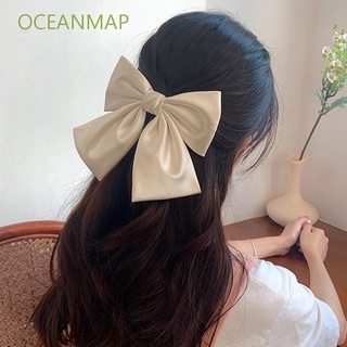 OCEANMAP Cute Barrette Trendy Hairgrips Hair Clip Hair Accessories Satin Fashion Big Bow Girls Large Bow Ribbon/Multicolor