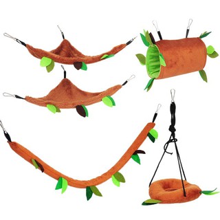 YYS 5Pcs Cute Small Pet Cage Sugar Glider Hamster Squirrel Swing Bed Nest Hammock