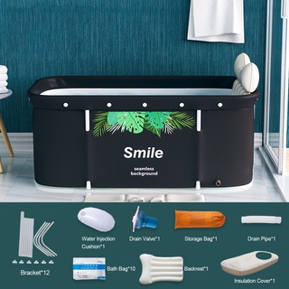 [recommended]Portable Folding Bathtub Set Foldable Soaking Bathing Tub Adult Bathtub Bath Barrel Bea