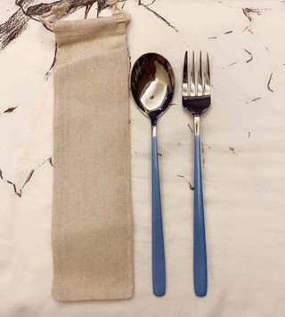 COD Brand New and High quality Matte 2 in 1 Spoon and Fork tableware with/pouch (3)
