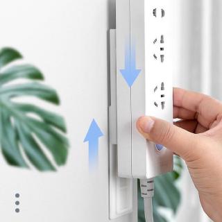 2Pcs/set Removable Non-Marking Wall-Mounted Row Plug Holder Fixed Socket Storage Rack Plug-in Row Plug Holder Socket Holder Extension Cord Plug Holder