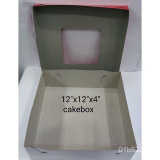 {new}12x12x4 cake box with window red (SOLD BY 10 PCS) eX2I