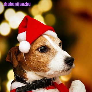 [zhukunjianzhu]Christmas pet santa hat small puppy cat dog xmas holiday costume ornaments