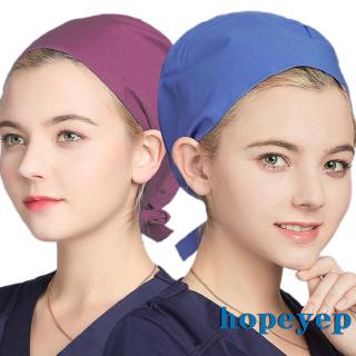 Mu♫-Solid Color Doctor/Nurses Surgical Scrub Hat Men Women Wrinkle- resistant Operating Cap* (1)