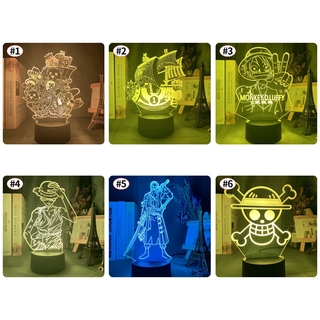 ONE PIECE Night Light Bedsize Anime Lamp 3D LED 7 Colors Change Night Lamp Desktop Touch Light Gift (4)