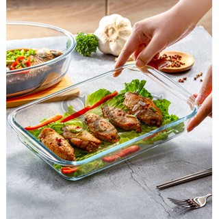 hot sale S/S 1.0L Mircrowavable Rectangular Tempered Glass Bakeware