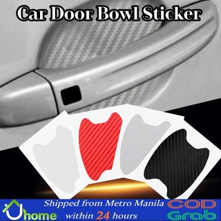 【SOYACAR】4Pc Universal Carbon Fiber Car Door Handle Anti-Scratch Protector Sticker Durable Sticker