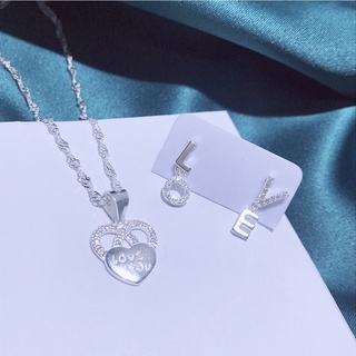 【spot goods】 ﹊Lucky Silver Original 92.5 Italy Silver LOVE Heart Design Set ( NS36- N372+S