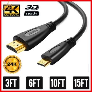 High-Speed Mini HDMI to HDMI Cable Adapter HDMI A to HDMI Mini 4K HDMI Cable
