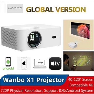 Wanbo X1 /X1 Pro Projector Wireless Projection Low Noise LED Portable Projector Keystone Correction