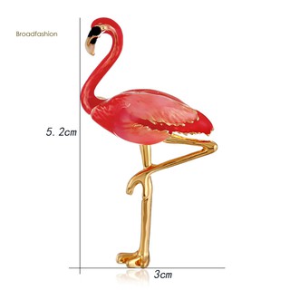 BRO_Red Enamel Flamingo Bird Brooches Pin Breastpin Women Animal Scarf Dress Jewelry (7)