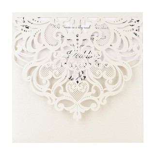 ★20Pcs Pearl Paper Laser Cut Wedding Invitation Cards Greeting Card Kits Event Party Supplies with B
