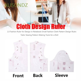 ALISONDZ 1:3 Design Ruler Fashion Pattern Making French Curve Ruler Drafting For Doll Craft Tailor High Quality Template Measure Ruler/Multicolor