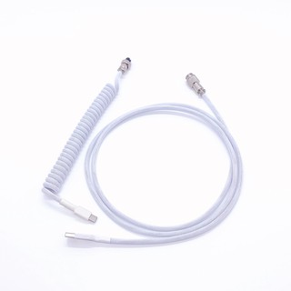 GX12 Aviator Double Layer Sleeved PET Coiled Coiling Type C USB Spring Cable for Mechanical Keyboard Cable