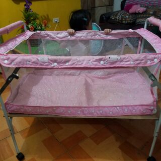 Preloved Crib with wheels and Net Cover