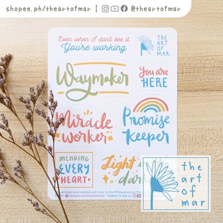 Way maker faith stickers - regular / laminated - for planners, journals, gadgets by THE ART OF MAR
