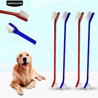COD💦Double-end Toothbrush Pet Dog Puppy Dental Oral Teeth Cleaning Care Soft Brush