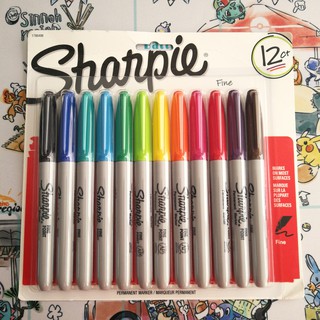 [FPS FairPriceSupplies] Sharpie Fine Permanent Color Markers (Set of 12 Different Color Pens)