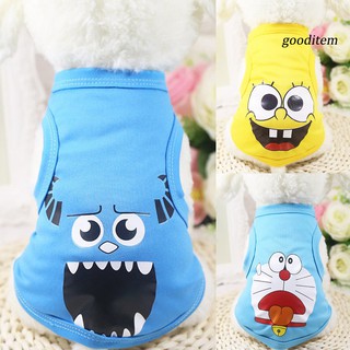 gooditem T-shirt Soft Puppy Dogs Clothes Cute Pet Dog Clothes Cartoon Clothing Summer Shirt Casual Vests for Small Pet Supplies (4)