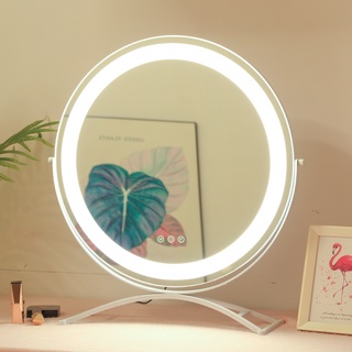 ✇Nordic makeup mirror desktop led light desktop mirror home bedroom vanity mirror makeup mirror with