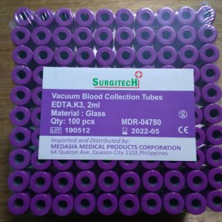 Vacutainer EDTA / Purple top tubes (2ml, 3ml, 5ml)