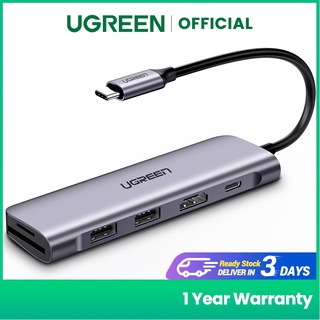 UGREEN USB C Hub 6 in 1 Type-C to HDMI 4K 2 USB 3.0 Ports SD TF Card Reader 100W for MacBook Pro Samsung Galaxy Dell Huawei SD TF Xiaomi Pad 5/5 Pro